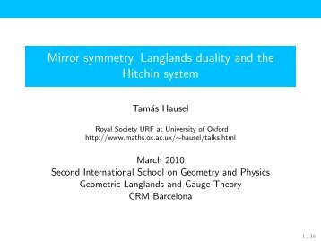 Mirror symmetry, Langlands duality and the Hitchin system