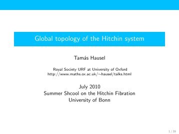 Global topology of the Hitchin system - GEOM