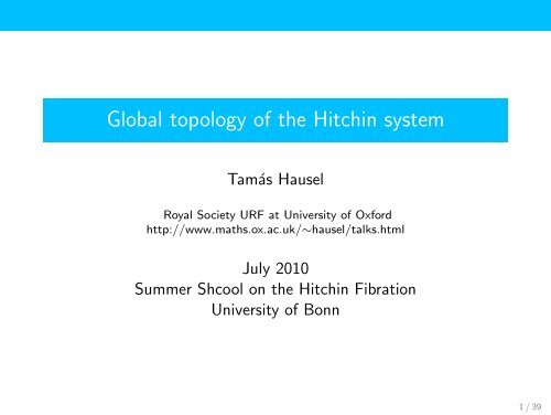 Global topology of the Hitchin system - GEOM