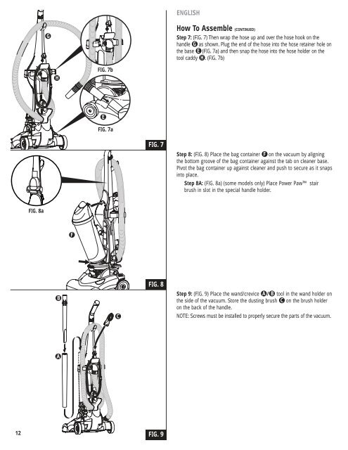 Upright Vacuum Cleaner Owner's Guide 4750 Series ... - Air & Water