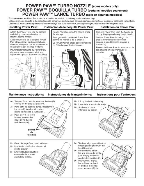 Upright Vacuum Cleaner Owner's Guide 4750 Series ... - Air & Water