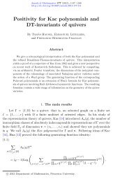 Positivity for Kac polynomials and DT-invariants of ... - GEOM - EPFL