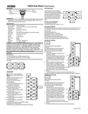 HW30 Heat Watch Patent Pending - Stopwatchcentral