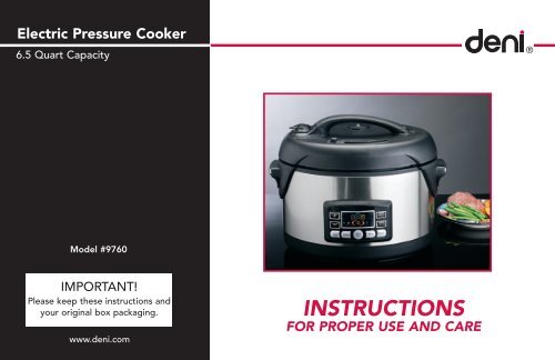 Electric Pressure Cooker - Air & Water