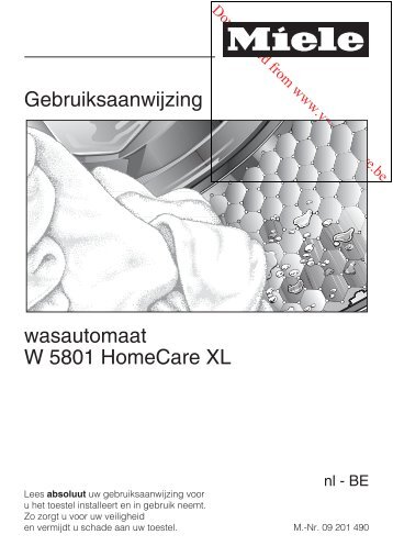 Gebruiksaanwijzing wasautomaat W 5801 ... - Vanden Borre