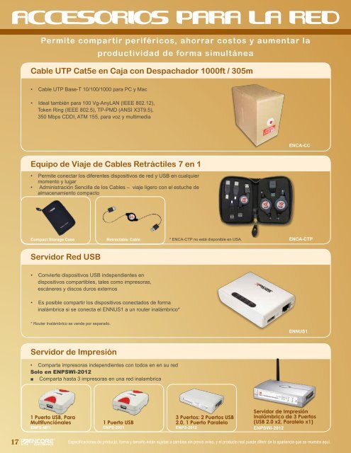 Redes Multimedia Accesorios - Encore Electronics