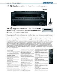 Télécharger Fiche Technique du ONKYO TX-NR525 Silver - Cobrason