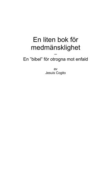 En liten bok för medmänsklighet - Glocalnet