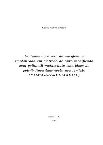 Voltametria direta de mioglobina imobilizada em eletrodo de ouro ...