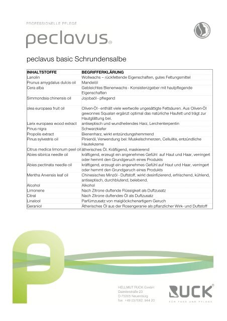 Datenblatt - Peclavus