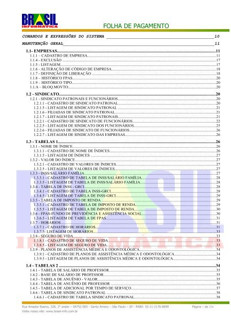 Manual Sistema Folha de Pagamento