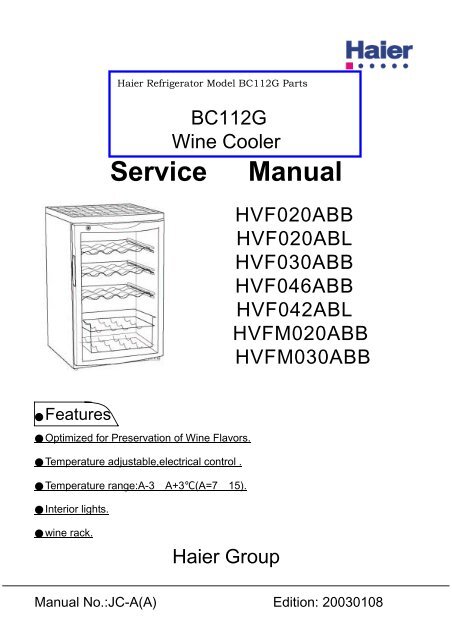 BC112C Service Manual - Appliance 911 Sea Breeze