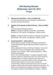 Minutes - Allenby Parents' Association