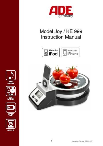 Model Joy / KE 999 Instruction Manual - Frieling