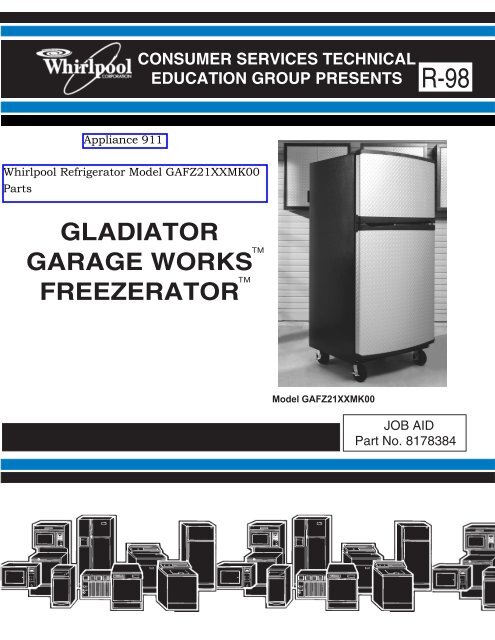 Freezerator GAF Z21XXMK00 Gladiator Series Service Manual