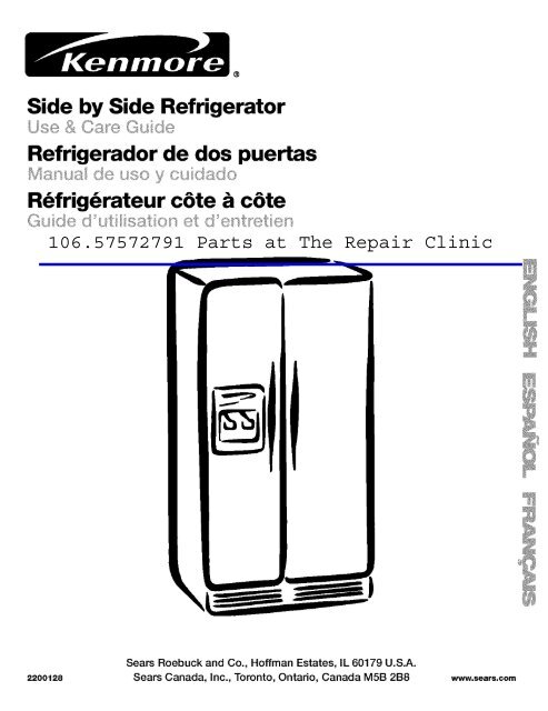 Side by Side Refrigerator 106.57572791 Parts at The Repair Clinic