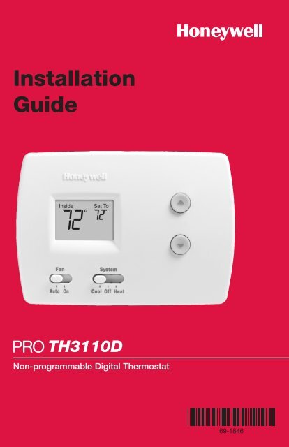 PRO TH3110D Non-Programmable Digital Thermostat - Honeywell ...