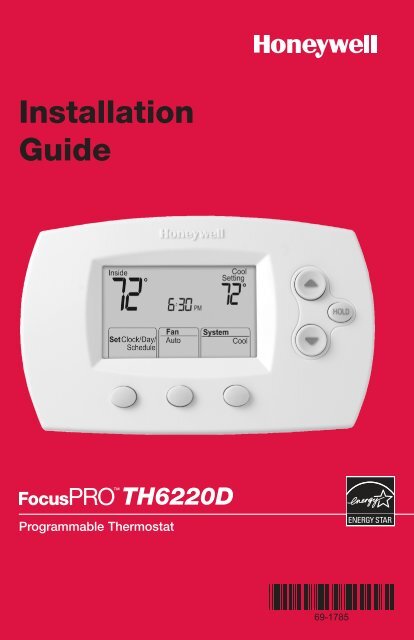 TH6220D-Programmable Thermostat Installation Guide - Air & Water