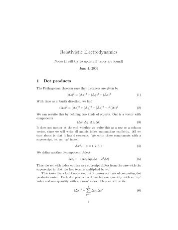 Notes on relativistic electrodynamics (Chapter 12)