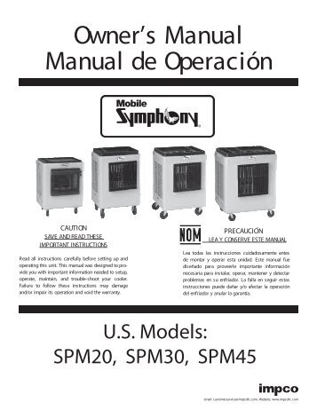 Owner's Manual Manual de Operación - Air & Water
