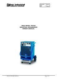 ebac model triton industrial dehumidifier owner's manual - Air & Water