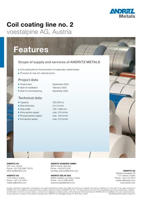 Coil coating line no. 2 voestalpine AG, Austria - Andritz