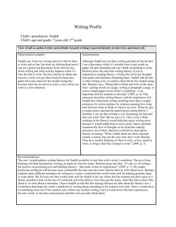 Writing child study - Employment