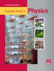 Graduate Study in - Department of Physics - The Ohio State University