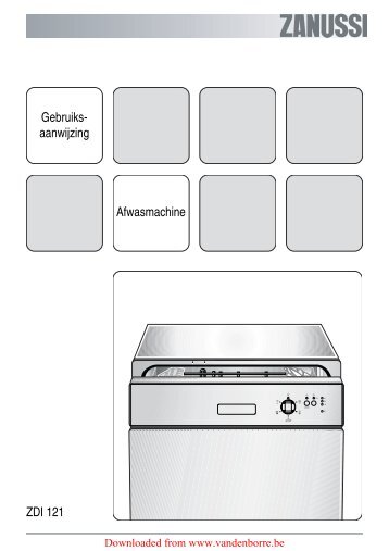 Gebruiks- aanwijzing Afwasmachine ZDI 121 - Vanden Borre