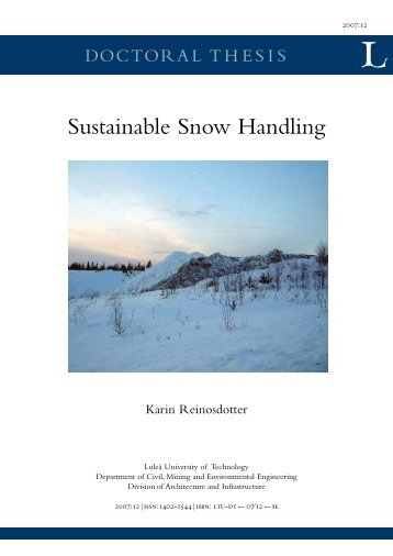 Sustainable Snow Handling - Luleå tekniska universitet