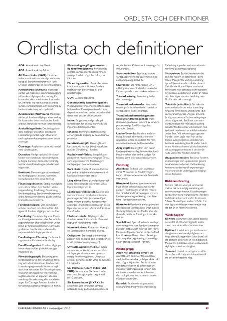 HELÅRSRAPPORT 2012 - Carnegie