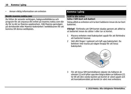 Nokia N900 Användarhandbok