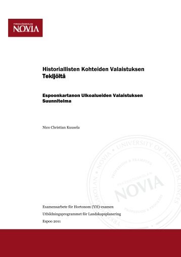 Historiallisten Kohteiden Valaistuksen Tekijöitä - Theseus