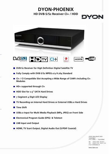 DYON-PHOENIX HD DVB-S/S2 Receiver CI+ / HDD
