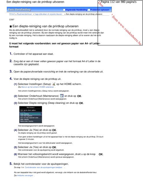 Canon MG5100 series Online handleiding - Vanden Borre