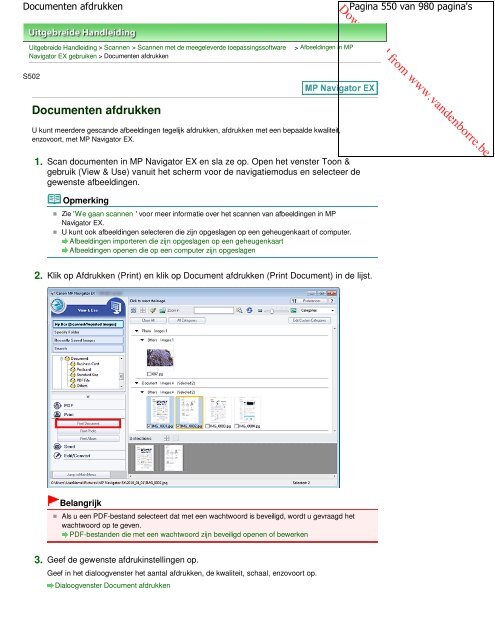 Canon MG5100 series Online handleiding - Vanden Borre