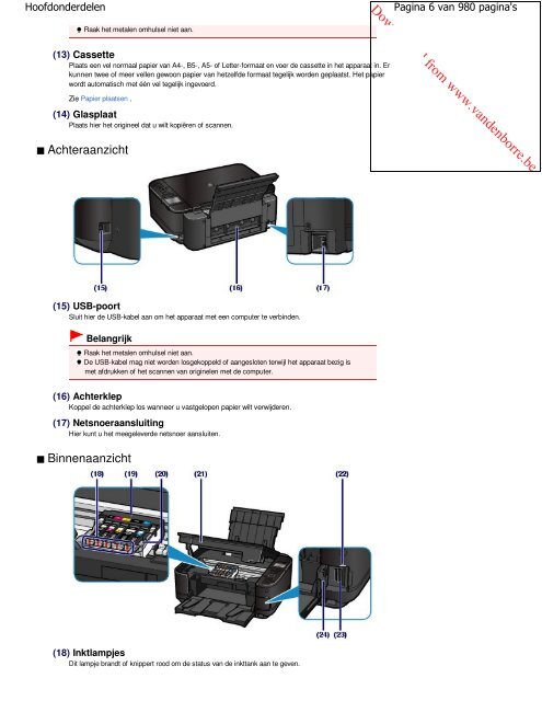 Canon MG5100 series Online handleiding - Vanden Borre