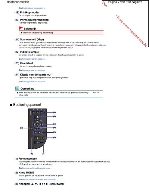 Canon MG5100 series Online handleiding - Vanden Borre