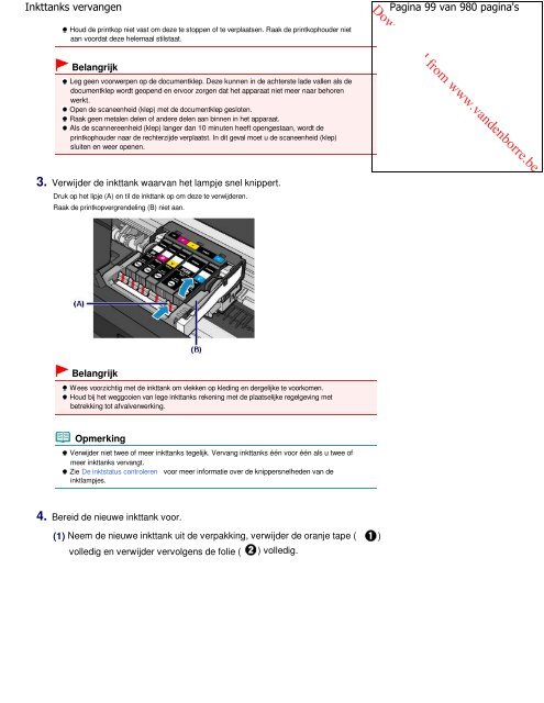 Canon MG5100 series Online handleiding - Vanden Borre