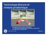 Technologie Biacore et analyse protéomique - Institut de ...