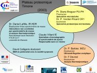 Plateau proteomique Timone (2003) - Institut de Cancérologie et d ...