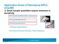 Application Areas of Nanospray-HPLC- Chip/MS