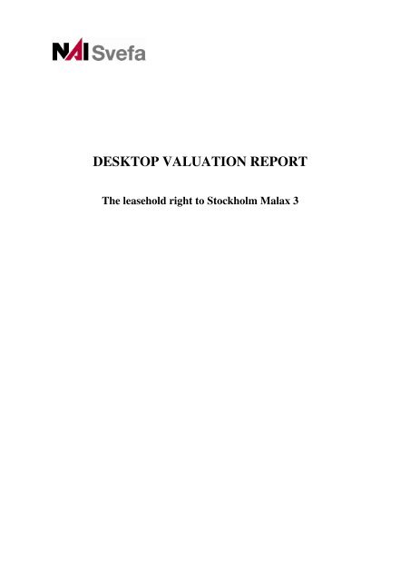 DESKTOP VALUATION REPORT