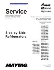 ASD2620HE Amana Refrigerator Service Manual - Appliance 911 ...