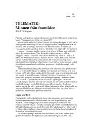 TELEMATIK- Minnen från framtiden - Bertil Thorngren