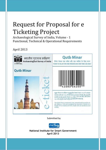 Request for Proposal for e Ticketing Project - Archaeological Survey ...