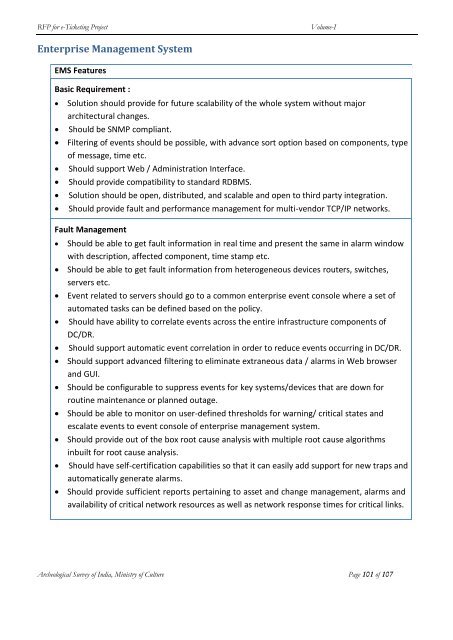 Request for Proposal for e Ticketing Project - Archaeological Survey ...