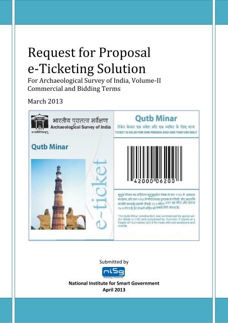 Request for Proposal for e Ticketing Project - Archaeological Survey ...