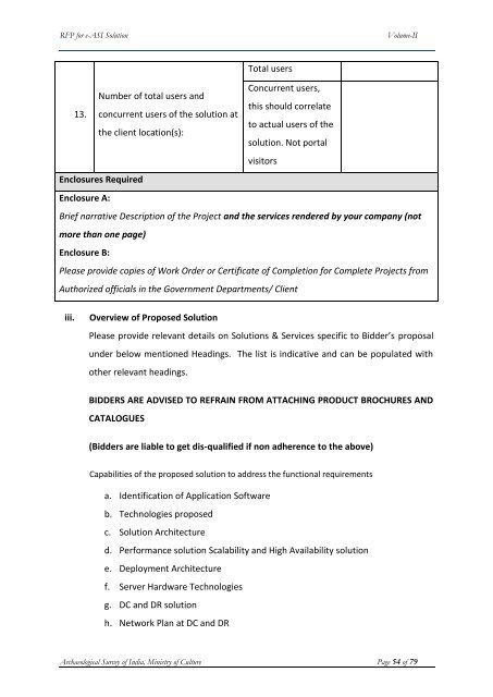 Request for Proposal for e Ticketing Project - Archaeological Survey ...