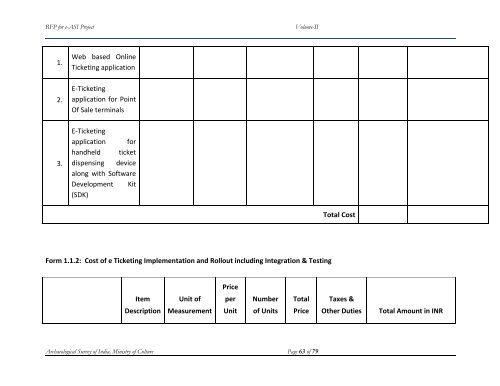 Request for Proposal for e Ticketing Project - Archaeological Survey ...